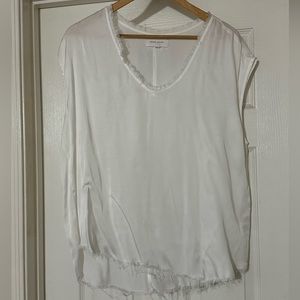 Dear John white raw hem top